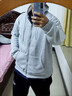 休閑衛衣外套男干活穿的工作服耐臟耐磨連帽開(kāi)衫衛衣上班 薄款鏈接衛衣灰色 XL 曬單實(shí)拍圖