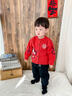 波步（BORBOON B）男童針織衫紅色加厚2026新年拜年秋冬毛衣男寶寶衣服嬰兒冬裝開(kāi)衫 【紅色】6768 90 曬單實(shí)拍圖