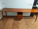 MUU書(shū)桌實(shí)木復古小戶(hù)型北歐日式雙人家用書(shū)房家具一字板電腦桌學(xué)習桌 雙人書(shū)桌2.4M 曬單實(shí)拍圖