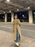 春乏2025春秋季流行英倫風(fēng)衣女中長(cháng)款小個(gè)子卡其色短款大衣外套女 卡其色長(cháng)款 XS 建議105斤以下 曬單實(shí)拍圖