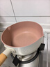 味之享（WeiZhiXiang） 日式雪平鍋麥飯石奶鍋寶寶輔食鍋嬰兒鍋具電磁爐燃?xì)庠钔ㄓ缅?帶蓋【奶白18cm】1-2人鋁合金底 曬單實(shí)拍圖