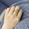 正品18K金戒指細黃金色純的K金鳳尾時(shí)尚簡(jiǎn)約個(gè)性開(kāi)口調節結婚禮物 0.01g 玫瑰花款贈送證書(shū)禮盒 曬單實(shí)拍圖