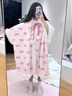芭麥圖HelloKitty凱蒂貓睡衣 珊瑚絨睡袍斗篷睡衣女秋冬季加絨加厚可愛(ài) 凱蒂貓斗篷睡袍+褲 2XL 女175推薦體重135-155斤 曬單實(shí)拍圖