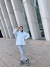 波司登（BOSIDENG）25新款冬季羽絨服女短款連帽加厚90絨百搭保暖外套B250245128 天藍愛心印花9W38 S 160/88A 曬單實拍圖