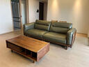 致典北美黑胡桃木真皮沙發(fā)家用實(shí)木休閑沙發(fā)客廳直排沙發(fā)輕奢家具 2.4米牛皮沙發(fā)【三人位 墨綠色】 曬單實(shí)拍圖