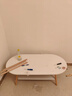 茶幾客廳家用小戶(hù)型桌子簡(jiǎn)易出租屋用臥室新款簡(jiǎn)約圓形茶桌 【暖白色+原木腿】80CM 曬單實(shí)拍圖