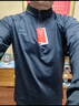 特步（XTEP） 男子半拉鏈長袖t恤舒適休閑訓(xùn)練跑步服內(nèi)搭速干衣透氣上衣 正黑色-吸濕速干（男） XL 曬單實(shí)拍圖