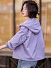 SLLAVIF2025春季新款紫色短外套女洋氣減齡休閑百搭沖鋒衣夾克小個子風衣 紫色 S 曬單實拍圖