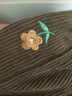 茵曼（INMAN）童裝女童燈芯絨褲小花刺繡25秋季中大童時(shí)尚復古休閑束腳褲 咖啡色 160 曬單實(shí)拍圖