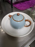唐豐汝窯茶壺陶瓷泡茶壺單壺家用功夫茶具茶道泡茶器米黃冰裂小西施壺 天青宋辭西施壺 210ml 曬單實(shí)拍圖