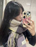 MITHAOL KUSC紫色女士圍巾女2025秋冬保暖披肩圍脖生日禮物送女友老婆 煙紫色【禮盒裝】 曬單實拍圖