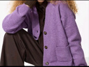 優(yōu)衣庫女裝舒芙蕾針織短開(kāi)衫/外套空調衫通勤25秋冬新款478339 73 青紫色 L /160/88A 曬單實(shí)拍圖