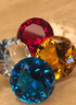 寶夏悅兒童寶石玩具透明彩色水晶玻璃鉆石仿真寶石禮物美甲拍攝道具禮物 50mm湖藍色 曬單實(shí)拍圖