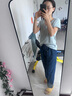 優(yōu)衣庫女裝棉質(zhì)牛仔舒適九分褲/水洗產(chǎn)品休閑時(shí)尚百搭478995 67 海藍色 S /155/64A 曬單實(shí)拍圖