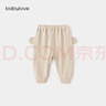 babylove男女寶寶褲子春款純棉大pp褲外出長(cháng)褲毛圈百搭休閑褲束腳褲 曬單實(shí)拍圖