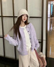 斐特瑪軟糯圓領(lǐng)毛衣外套女2025春秋新款慵懶溫柔風(fēng)針織開(kāi)衫短款上衣女裝 紫色 M (160) 【適合95-115斤】 曬單實(shí)拍圖