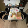 四足鼎國(guó)補(bǔ)餐桌椅2025新款輕奢高級(jí)感餐桌家用小戶(hù)型全托白色巖板餐桌 餐桌+4羊角椅 1.3m 0.7m【貝殼臺(tái)】 曬單實(shí)拍圖