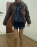 優(yōu)衣庫童裝男童女童蓬松羽絨茄克外套夾克羽絨服25秋冬新款478148 38 深褐色 160 曬單實拍圖