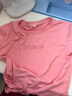 沐霓字母刺繡修身短袖T恤夏季新款韓版女學(xué)生上衣粉色圓領(lǐng)小個(gè)子 L 曬單實(shí)拍圖
