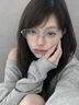 CARIN劉些寧同款眼鏡近視可配度數男女鈦鏡框半框防藍光眼鏡LUVGLAZE LuvGlaze O C1銀色【劉些寧同款】 曬單實(shí)拍圖