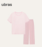 ubras純色舒適柔軟水果全棉家居服睡衣女短袖長(cháng)褲短褲套裝情侶款軟棉棉 【短袖長(cháng)褲】女款-冷桃粉色 M 曬單實(shí)拍圖