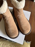 百麗踏雪地靴女冬2025年新款森系復古加絨棉鞋子平底丑萌毛毛短靴女 棕色 36 曬單實(shí)拍圖