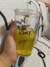 可愛(ài)小狗小貓印字雙飲口玻璃杯玻璃吸管杯帶蓋防摔耐高溫杯子 可愛(ài)小貓印花一套 480ml 1只 曬單實(shí)拍圖
