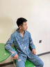 俞兆林睡衣男純棉春秋季男士長袖男生開衫套裝冬天家居服全休閑25年新款 NSJYI-8514（百分百純棉） XL （120-150斤） 曬單實拍圖