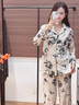 mybody輕奢品牌女士睡衣女春秋純棉長(cháng)袖秋季大碼休閑中年媽媽秋冬家居服 53082茶灰杏 M (160)建議體重80-100斤 曬單實(shí)拍圖