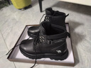 駱駝（CAMEL）牛皮舒適增高戶(hù)外復古高幫馬丁工裝靴男 G15W076040 夜黑色 41 曬單實(shí)拍圖
