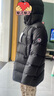 保姆鵝  兒童羽絨服寶寶中長款護(hù)臉加厚鴨絨外套防風(fēng)保暖童裝冬裝 炭黑 150 曬單實(shí)拍圖