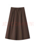 森馬（Semir）半身裙女磨毛純色A字長(cháng)裙簡(jiǎn)約百搭秋季純棉寬松傘裙顯瘦潮流 深咖啡50954 M 曬單實(shí)拍圖