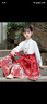 奧蒙威兒童馬面裙古風(fēng)女童春夏漢服古裝小女孩套裝中秋表演服YR-MHM02 紅色（上衣+裙子） 120 曬單實(shí)拍圖