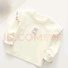 G.duck女寶寶長(cháng)袖T恤春秋外穿嬰兒上衣純棉公主襯衫洋氣韓版女童打底衫 白色 小兔T恤 90 cm適合80-90cm年齡2-3歲 曬單實(shí)拍圖