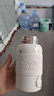 愛舒貝（AISHUBEI）簡約保溫杯女生高顏值雙飲水杯大容量316不銹鋼孕婦產(chǎn)婦吸管杯子 白色500ml+小貓金屬貼+立體貼+杯刷 曬單實拍圖