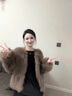 布力潘獺兔毛皮草外套女秋冬環(huán)保狐貍毛短款小個(gè)子小香風(fēng)水毛絨大衣 白色 M 曬單實(shí)拍圖