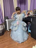 思妙星女童藍色晚禮服兒童生日公主裙花童婚紗小女孩主持人鋼琴演出服夏 藍色 120 曬單實(shí)拍圖