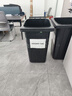 森瑟 垃圾桶大號240升戶(hù)外商用環(huán)衛帶蓋帶輪大容量室外物業(yè)酒店廚房工業(yè)分類(lèi)翻蓋塑料桶 黑色（小人標）推車(chē)款 曬單實(shí)拍圖