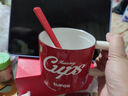 蘇泊爾（SUPOR）馬克杯帶蓋帶勺子保溫咖啡杯辦公室水杯子女茶杯教師節禮物 摩登紅【陶瓷覆層內膽】480ml 曬單實(shí)拍圖