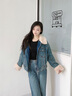 ONLY2025秋季新款時(shí)尚復古純棉寬松落肩牛仔棉服外套女|125322001 J33 復古350牛仔洗水 S 曬單實(shí)拍圖