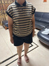 德瑪納【復古主義】夏季polo領(lǐng)條紋刺繡打底衫短袖小個(gè)子女式t恤 曬單實(shí)拍圖