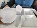 甜雅靜密胺仿瓷多格分餐盤學?？觳捅P機關(guān)食堂商用餐具餐館公司厚餐盤 白色加厚款四件套 曬單實拍圖