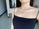 中國珠寶愛(ài)心玫瑰黃金吊墜女心形足金項鏈金掛墜七夕情人節禮物送女友老婆 足金愛(ài)心玫瑰吊墜+品牌禮盒 金重約0.7g，贈S925銀鏈 曬單實(shí)拍圖