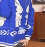 Teenie Weenie小熊女裝簡約冬季嵌花針織開衫中長款寬松氛圍感外套 藍(lán)色 M (165) 曬單實(shí)拍圖