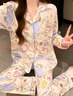 浪莎德絨睡衣女秋冬季卡通貓咪甜美新款保暖休閑可外穿長(cháng)袖家居服套裝 曬單實(shí)拍圖