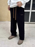 啄木鳥(niǎo)直筒衛褲男春秋季新款寬松運動(dòng)休閑長(cháng)褲男生雪尼爾冬裝修身褲子 170深灰加絨 XL /120-150斤 曬單實(shí)拍圖