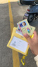 優(yōu)和（UHOO） 幼兒園接送卡套易拉扣掛繩校園學(xué)生卡套證件卡套定制公交飯卡工作透明卡套掛脖工作證卡套 雙面透明橫版奶黃套餐（2套裝） 曬單實(shí)拍圖