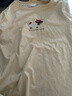 Olrain歐芮兒珠片繡刺繡圓領(lǐng)黃色T恤女春季2025新款寬松休閑上衣 芥末黃 M 曬單實(shí)拍圖