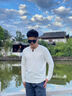 倉(cāng)石一樹(shù)聯(lián)名設(shè)計(jì)高端新疆長(zhǎng)絨棉男士長(zhǎng)袖T恤2025春秋季V領(lǐng)新款內(nèi)搭打底衫 白色 XL 曬單實(shí)拍圖