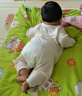 Aengbay昂貝 嬰兒連體衣夏季新生兒衣服竹纖維薄款空調(diào)服寶寶哈衣爬服 米黃色 80cm 曬單實(shí)拍圖